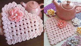 How to make acrochet heart_طريقه عمل مفرش كروشيه قلب💓 توووووحفه👍