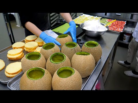한층 한층 쌓아 올려 만드는 놀라운 메론 케이크 달인, amazing melon cake master , Korean