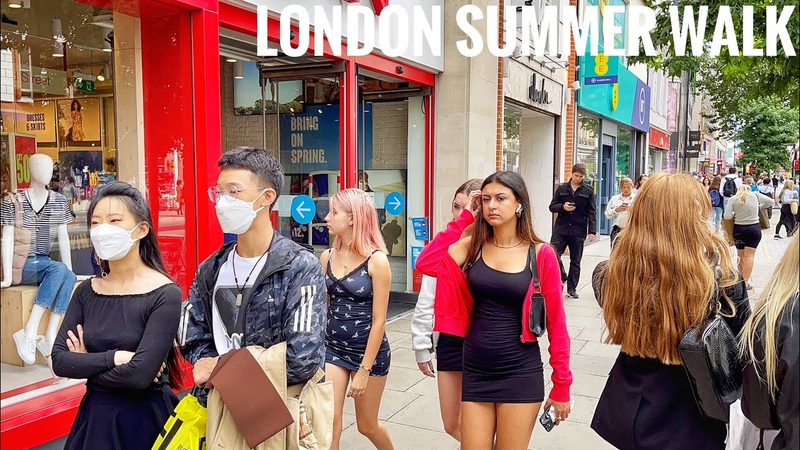 Walking London s Busy Central London Summer Oxford Street September 2021 4 K