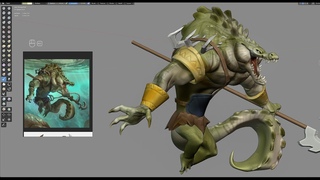 Crocodile warrior Sculpt in Blender for about 1.5 hour