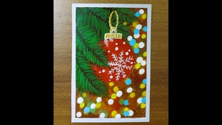 CHRISTMAS ORNAMENT Painting Step by Step Tutorial || Christmas Ball painting