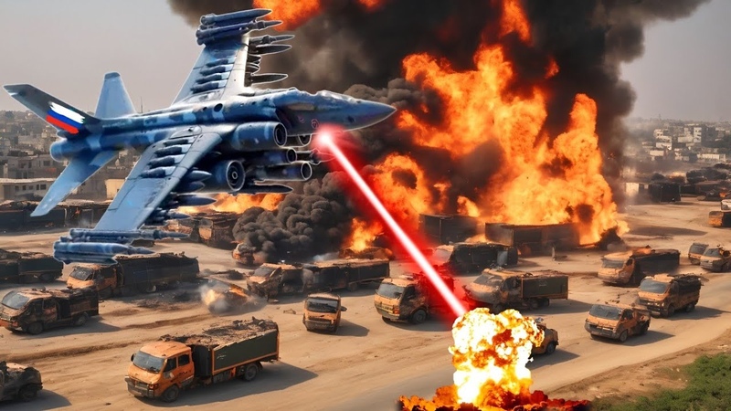 There is nothing left Russian Stealth Fighter Jet Destroys Israeli Armored Vehicle Convoy ARMA