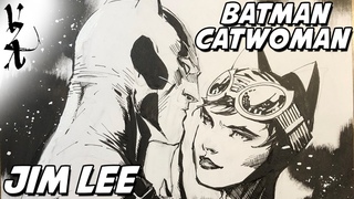 Jim Lee drawing Batman and Catwoman