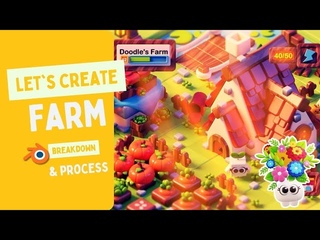 Farm Game Illustration Made in Blender - Breakdown and Process Video