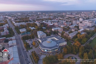 Аэросъемка города Иваново (панорама, сумерки)