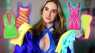It’s my B-Day!! 🎂 4K TRANSPARENT Fishnet Dresses TRY ON with Mirror View! | Alanah Cole TryOn