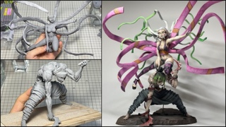 【鬼滅の刃】妓夫太郎&堕姫のフィギュアを作ってみた【粘土】How to make a figure of Gyu