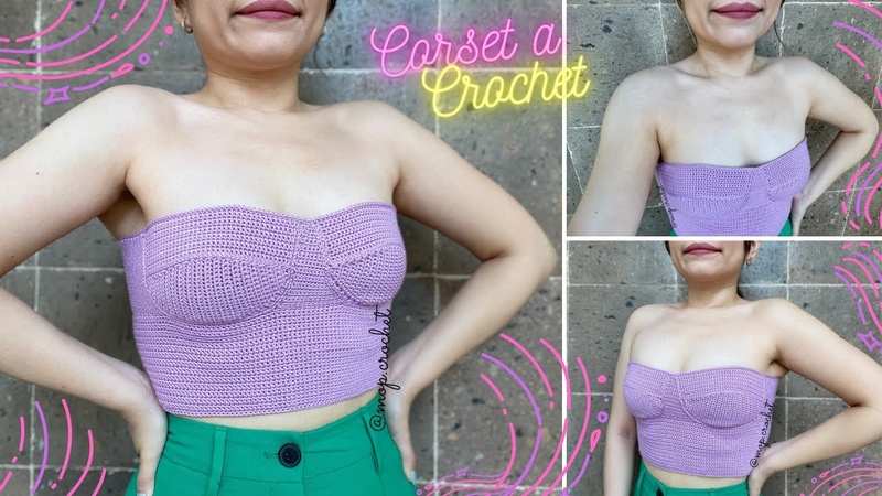 Corset Strapless a Crochet, Tutorial,