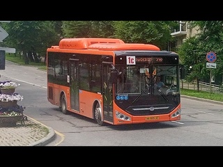 Хабаровск. Поездка на новом автобусе ZHONG TONG LCK6105HGC. Маршрут 1с.