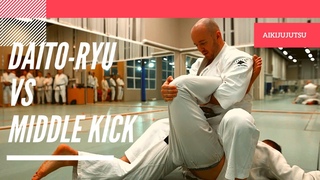 Daito-ryu techniques against middle kick