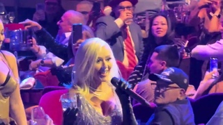 Christina Aguilera performs Guy What Takes His Time at The Voltaire in Las Vegas on 12/31/23.
