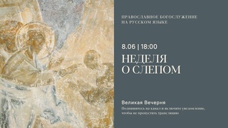 Вечерня на русском языке. Неделя о слепом. 8 июня 2024