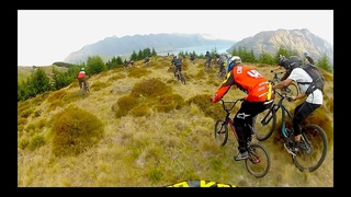 Downhill mass start anarchy on a BMX