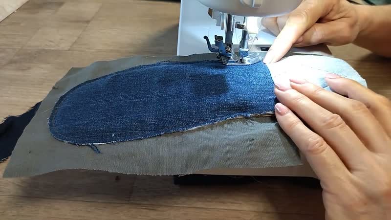 Отходы в тапочки из джинсовых