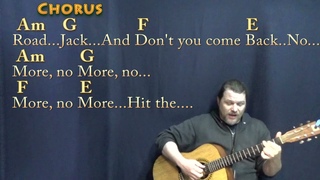 Hit the Road Jack (Ray Charles) Fingerstyle Guitar Cover Lesson in Am with Chords/Lyrics