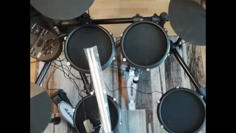 Unboxing and setting the e drums while listening to The