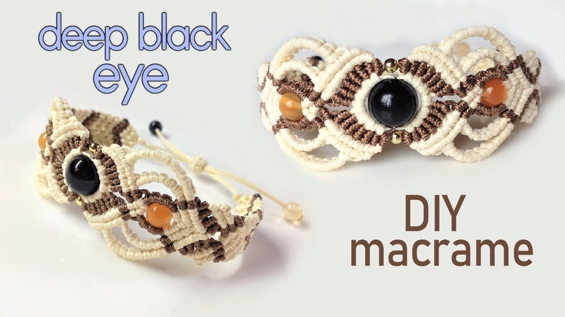 Macrame bracelet tutorial: The deep black eye Beautiful handmade