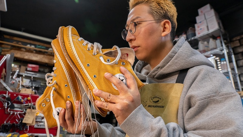 Process of Customizing Converse into a Luxury Leather Sneakers. Korean Custom