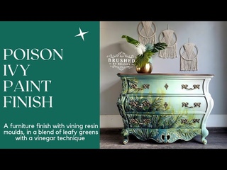 Poison Ivy furniture finish, leafy greens with moulds and a vinegar technique