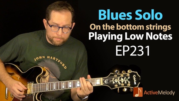 Learn a blues solo composition using low notes (bottom 3 strings blues guitar lesson