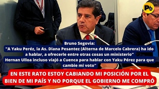 Bruno Segovia: “ESTOY CABIANDO MI POSICIÓN por el bien del país y no porque el Gobierno me compró“