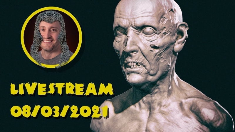 Zombie from Scratch blocking out, eyelids, teeth, zremesh, project detail, cloth sim