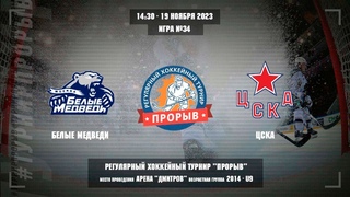 Белые медведи - ЦСКА, 19 ноября 2023. Юноши 2014 год рождения. Турнир Прорыв