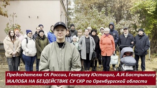Главе СК России А.И.Бастрыкину: Ходатайство и жалобы на бездействие СУ СКР по Оренбургской области