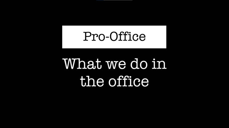 Pro Office. What we do in the