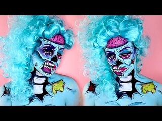 Видео-урок по созданию образа для Хэллоуина | Pop Art / Cartoon Zombie