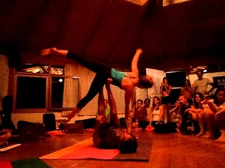 Jenny and Jason at Acro Yoga TT7 in Corfu Greece