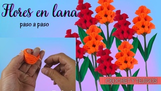 FLOR en hilo de CROCHET  paso a paso / FLORES hechas en LANA super fcil hechas en 10 minutos