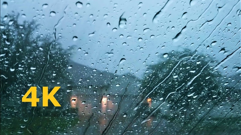 Rain Sound For Sleeping 30 Minutes Relaxing Raining On Car Glass Windows Thunder Sounds Heavy