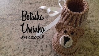 Botinha Ursinho em croch