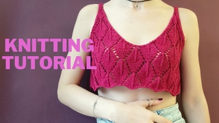 ✨ Топ #спицами МК \ Knitted #crop top tutorial ✨