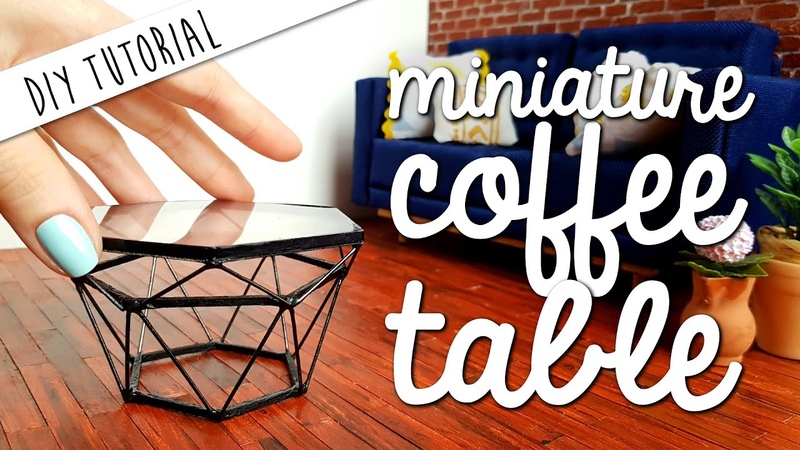 DIY miniature COFFEE TABLE: How to make a coffee table for BARBIE or DOLLHOUSES, HANDMADE