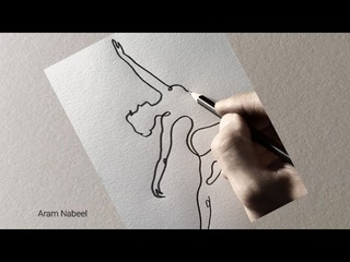 Drawing a Girl from One line Art