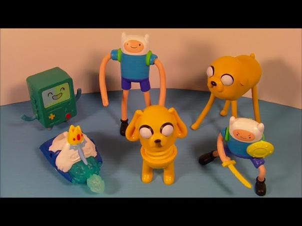 2014 ADVENTURE TIME SET OF 6 Mc DONALDS HAPPY MEAL TOYS VIDEO