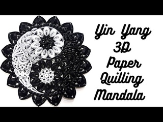 Yin Yang Paper Quilled Mandala / 3D Paper Quilling Mandala
