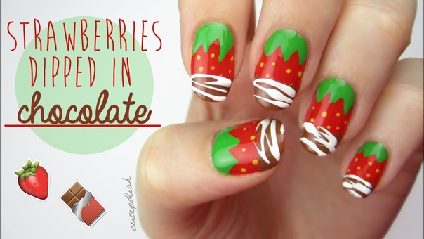 Strawberry Nails Dipped In REAL Chocolate + BIG