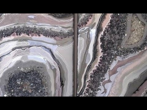 42 A Double Canvas 3 D Resin Geode, On A