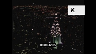 New York Manhattan, Nighttime, Skyscrapers 1980s