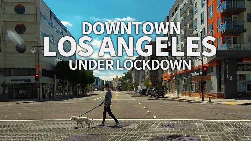LOS ANGELES Driving Downtown Los Angeles Under Lockdown ( April 2020), San Pedro, Temple, Hope,
