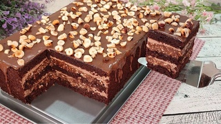 Нереально вкусный бюджетный торт ФЕРРЕРО РОШЕ с хрустящим слоем! Без сливок и желатина!