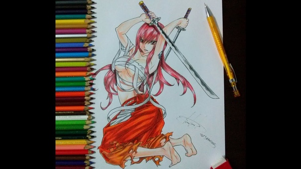 Desenhando Erza Scarlet de Fairy Tail ( Drawing Erza from Fairy Tail