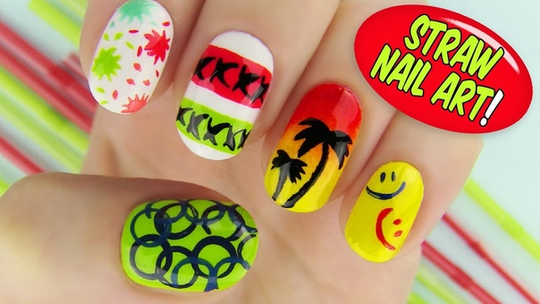 Straw Nail Art 6 Creative Nail Art Designs Using a
