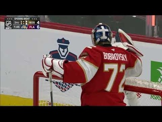 Dmitri Kulikov's block helps Pastrnak to score against Bobrovsky and Panthers (8 oct 2024)