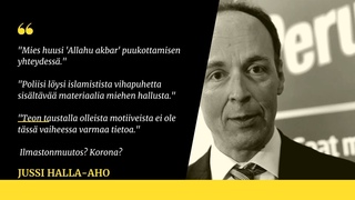 Jussi Halla aho perussuomalaiset : motiiveista ei tietoa, ilmastonmuutos