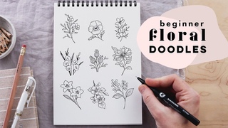 9 Simple Floral Doodles | How to Draw Flowers Step By Step