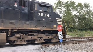 2 Track Railroad Crossing On Private Driveway!  Abandoned School Building By RR, DPU Pushing Train!